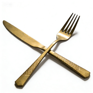 Precision CNC Machined Metal Cutlery Set - Custom Designed Dinner Knife Fork Spoon for <b>Commercial</b> Use - Product Image 1