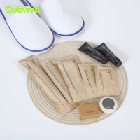 Kit d'articles de toilette pour hôtel en papier kraft personnalisé, écologique, jetable, pour hôtels, salles de bain, voyages
