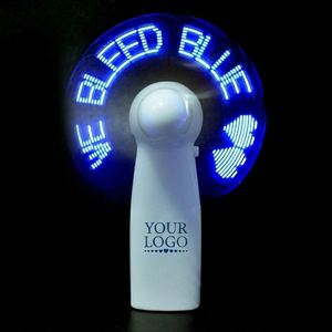 Custom Printed Mini Advertising Promotional Plastic LED Light-Up Message Handheld Fans Light Personalized Bulk for Wedding Gifts - Product Image 1