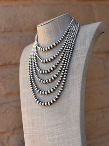 สร้อยคอประดับมุกเงินแท้ทำมือ ขนาด 3-8 มม. เครื่องประดับหรูหรา ของขวัญสำหรับเธอ - Product Image 3