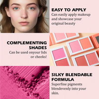 Palette de fard à joues végétalien waterproof personnalisable avec votre logo, haute pigmentation, poudre minérale soyeuse, vente en gros de produits de beauté