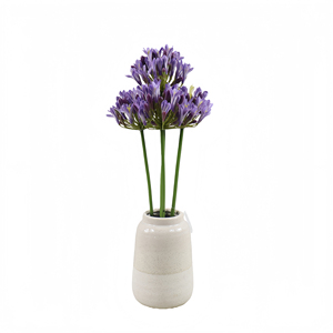 Elegante Flor Artificial Realista de Agapanthus <span class=keywords><strong>Africanus</strong></span> Hecha a Mano, en Maceta de Cerámica Colorida, para Hogar, Bodas, Fiestas, Graduaciones, Navidad - Product Image 5