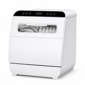 Lave-vaisselle de comptoir pour 8 couverts avec capacité de 75 ° Sèche-linge à air chaud PTC haute température avec 6+6 programmes et double entrée d'eau - Product Image 1
