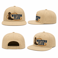 Casquette Snapback Style Urbain à Visière Plate, Broderie Ranch Boot Stitch, Faible MOQ, Échantillonnage Rapide pour Acheteurs de Cadeaux Country, Broderie Personnalisée Unisexe