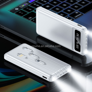 Xách tay 10000mAh thông minh ngân hàng điện với USB sạc nhanh được xây dựng trong cáp và hiển thị kỹ thuật số cho điện thoại - Product Image 2