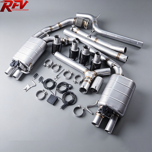Tuyau d'échappement avant universel + échappement arrière en acier inoxydable 304 poli miroir de 1,2 mm d'épaisseur pour Audi A4 2.0T B8 2011 - Product Image 1