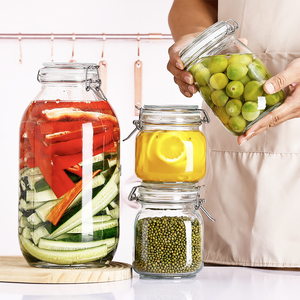 Frasco de Vidrio Hermético Reciclable y Ecológico de 1000 ml con Tapas de Alambre de Acero Inoxidable 304 con Cierre de Clip Cuadrado, Diseño Seguro para Alimentos - Product Image 5