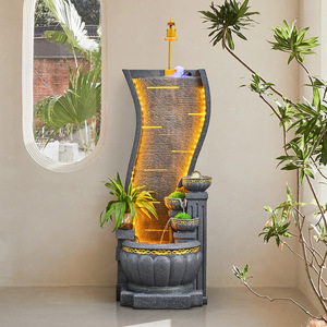 Quanfangyuan European Style Flowing Water Fountain <b>Large</b> Floor Standing Indoor Outdoor Decor With Led Light For Living Room - Product Image 3