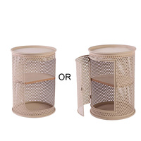 Vente en gros de support de rangement cylindrique antirouille en métal et en bois pour plantes succulentes table d'appoint compacte pour la salle à manger et le salon