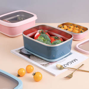 Macaron Stainless Steel Food Storage <b>Container</b> Rectangle Pink Magnetic Lid Leak Proof Airtight For Refrigerator <b>Travel</b> Use - Product Image 5