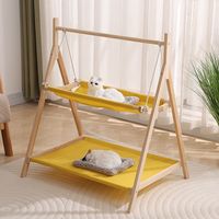 Perchoir de fenêtre pour chat en bois massif avec coussin doux animal hamac lit 4 ventouses d'intérieur rustiques solides Style moderne