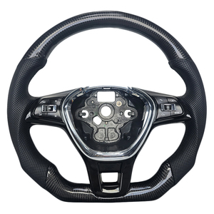 Nuevo Producto Mejorado, Volante Deportivo de Cuero Perforado y Fibra de Carbono para <span class=keywords><strong>Volkswagen</strong></span> VW Passat <span class=keywords><strong>Golf</strong></span> 7 - Product Image 1