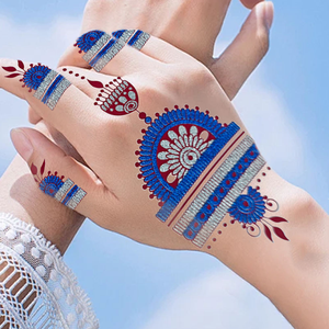 <span class=keywords><strong>Tatuajes</strong></span> Temporales <span class=keywords><strong>de</strong></span> Henna Lavables y Ecológicos, Color Marrón Granate, Diseño <span class=keywords><strong>de</strong></span> Encaje Sexy, Mandala y <span class=keywords><strong>Flores</strong></span> para Cara y Cuerpo - Product Image 4