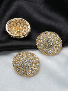 Sang Trọng Thân Thiện Với Môi Kẽm Hợp Kim Vòng Chân Nút Với 38Mm Rhinestone Chỉnh Trang Cho May Mặc - Product Image 5