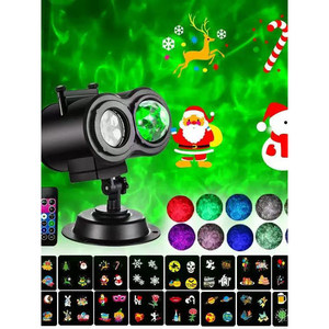 Lampe projecteur LED télécommandée, étanche, pour décoration de Noël et d'Halloween, motif dessin animé - Product Image 1
