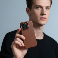 Étui de téléphone en cuir personnalisé de haute qualité, accessoire de téléphone portable en gros, antichoc pour les modèles 16 17 Pro Max