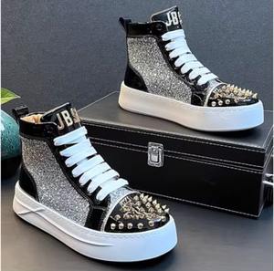 Chaussures montantes décontractées pour hommes, style skateboard, tendance, pour sports de plein air et basketball, avec semelle épaisse et design rehaussé - Product Image 5