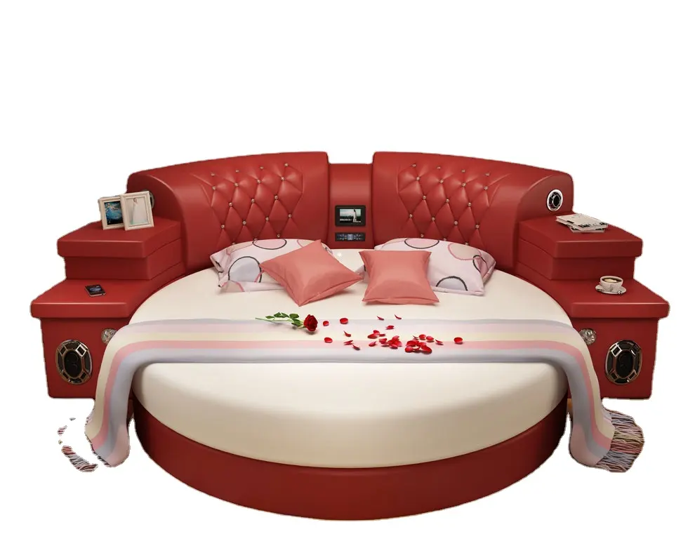 CBMmart-sofá cama redonda, mueble musical de masaje, de cuero, personalizado, color moderno, para dormitorio