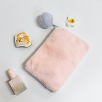Sac de maquillage en peluche coloré macaron, grande capacité, pour voyage, rangement de cosmétiques et soins de la peau, vente en gros