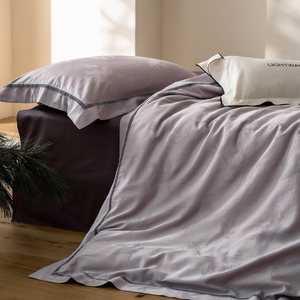 Light Wang Linen Duvet Cover Set Yarn Dyed Satin Weave Plant Pattern Four Piece <b>Bedding</b> - Product Image 3
