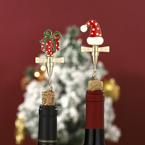 Christmas Wine Opener Set Brass Metal Santa Hat Gift Box Dog <b>Bear</b> Shape Corkscrew Holiday Party Decorative <b>Bottle</b> Opener - Product Image 3