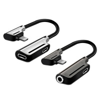 Adaptateur de prise casque 3.5mm i Chargeur 2 en 1 Adaptateur répartiteur audio auxiliaire