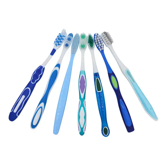 Cepillo de dientes de plástico clásico para adultos, logotipo personalizado, ortodóntico de alta calidad