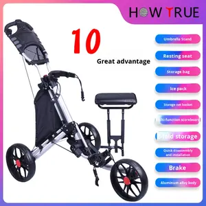 Chariot de golf multifonctionnel haut de gamme, nouveau chariot de golf avec logo imprimé sur coussin, en aluminium de haute qualité - Product Image 2