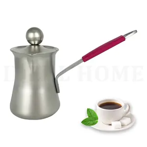 Turkish Warmer Coffee Pot High quality 304 Stainless Steel Arabian Milk Coffee Pot Coffee Warmer with Silicone Handle