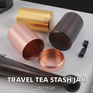 Contenant de voyage classique écologique en métal hermétique pour thé, avec couvercles variés, idéal pour condiments – Vente en gros - Product Image 2