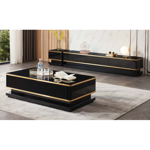 Meuble TV et Table d'Appoint de Salon en Bois Massif, Ensemble de Meubles 2068 - Product Image 2