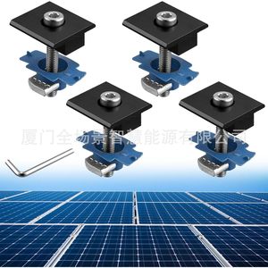 Kit de fixation pour panneaux solaires 30-35 mm, support de montage en aluminium anodisé avec clé pour système photovoltaïque - Product Image 1