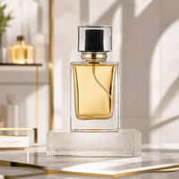 Flacon de parfum en verre de luxe de forme ronde avec pulvérisateur doré et bouchon à vis 30ml/50ml, atomiseur de parfum vide pour emballage cosmétique
