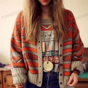 Vêtements personnalisés d'hiver surdimensionnés <span class=keywords><strong>fantaisie</strong></span> ornés Cardigans haut court Double poche tricot <span class=keywords><strong>femme</strong></span> Cardigan pulls - Product Image 5
