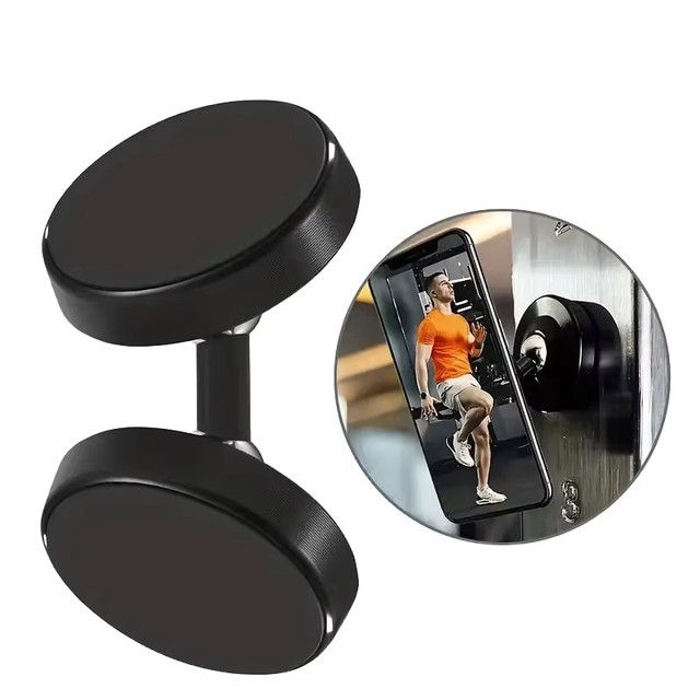 New S372 Waterproof Aluminum Alloy Mobile Phone Stand Gyroscope for Gym Car Desk Use Flexible Dual-Axle Double-Sided Magnetic