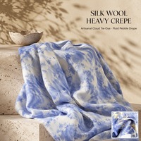 Expédition Express d'échantillons – Tissu de luxe en crêpe épais 20 % soie 80 % laine pour jupes cannelées de créateur et vêtements d'hiver