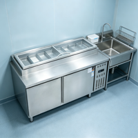 Réfrigérateur à salade multifonctionnel en acier inoxydable avec un nettoyage facile et un design peu encombrant pour usage commercial et domestique