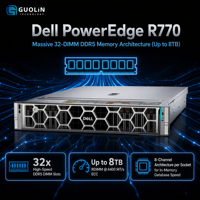 Serveur rack Dell PowerEdge R770 2U, double processeur Intel Xeon 6, DDR5, PCIe 5.0, serveur cloud de calcul pour centre de données d'entreprise haute densité