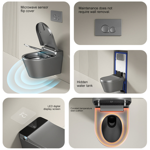 WC intelligent mural avec chasse d'eau puissante, siège chauffant, commande vocale, système de bidet multifonction pour salles de bain modernes M-002 M- - Product Image 3