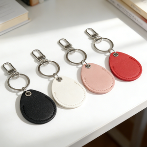Promotional Real Leather <b>Key</b> <b>Ring</b> Holder Pu Leather Rectangle Keychain Lanyard for <b>Bag</b> Pendant - Product Image 6