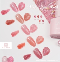 ICE NOVA vente en gros de marque privée à haute teneur en pigments couleur pêche Nail Art Gel à paillettes Ensemble de vernis à ongles en gel de couleur nude
