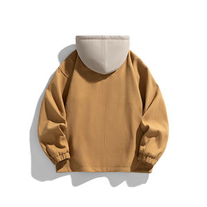 Veste à capuche personnalisée avec logo, deux couches, pour hommes, printemps-automne 2023, nouvelle collection, grande taille, mode, vêtements décontractés pour garçons, confortable et cool - Product Image 5