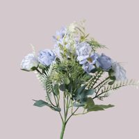 Bouquet de fleurs artificielles en plastique, roses réalistes, bouquet décoratif pour Pâques, bureau, jardin, décoration de la maison, personnalisable