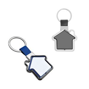 Llavero de Metal Hecho a Mano con Diseño de Casa Estilo Vintage, Publicidad Promocional para Agencia Inmobiliaria, Impresión en Serigrafía - Product Image 2
