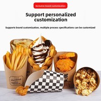 Gobelet jetable en papier kraft laminé pour frites, gobelet à œufs personnalisé, gobelet oblique, gobelet épaissi pour glaces et snacks, diamètre du gobelet
