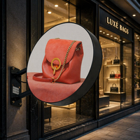 Affichage LED rond double face étanche P1.86 P2.5 couleur pleine pour intérieur/extérieur, utilisé pour la publicité en magasin, facile à installer