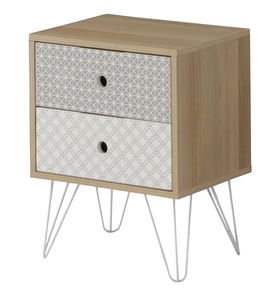 Wholesale New Design <strong>White</strong> Sturdy <strong>Bedside</strong> Stand Large Storage Space 2 Drawers Nightstands Acryl Nightstands for Bedroom - Product Image 2
