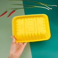 Boîte à emporter de qualité alimentaire, récipient jetable de dinde rôti avec couvercle Transparent boîte en plastique pour poulet avec couvercle et poignée