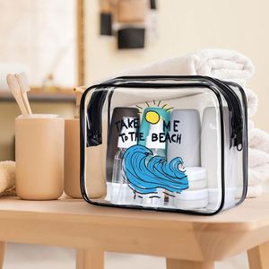 Transparent Handbag Suitable <b>for</b> <b>Men</b> & Women - Lightweight Zipper Closure <b>Toiletry</b> <b>Bag</b> with Carry Handle Medication Holder - Product Image 4