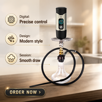 Chicha Électrique de Luxe Personnalisée OEM avec Batterie et Tête de Chicha Faite à la Main, Coffret Cadeau, Ensemble Chicha Électrique